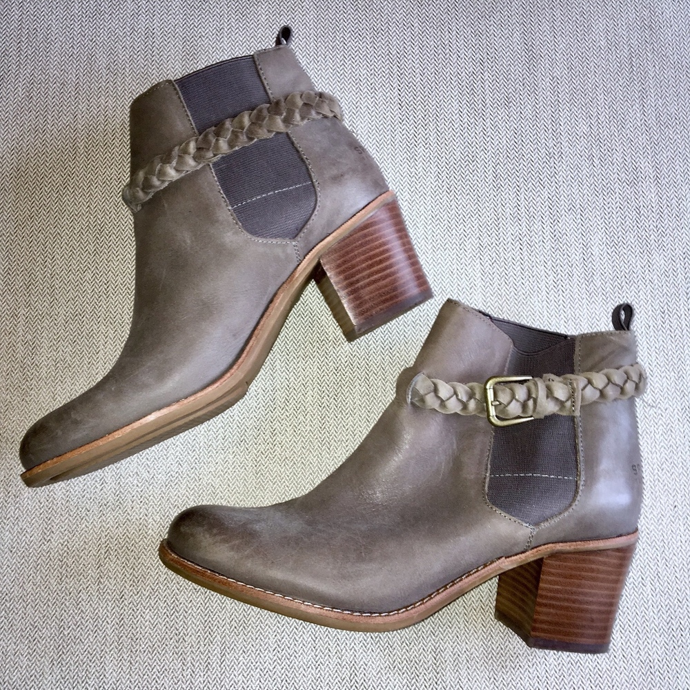 Sperry 'Liberty' Gray Leather Booties - Size 10